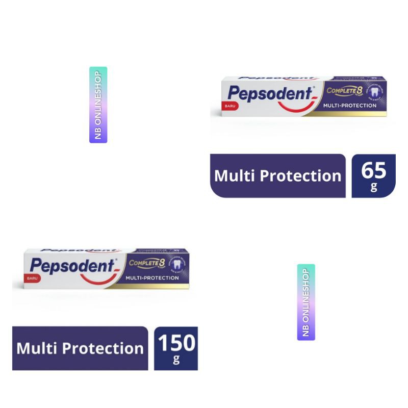 Pepsodent Complete 8 Multi-Protection 65 Gr &amp;150 Gr (Pasta Gigi)