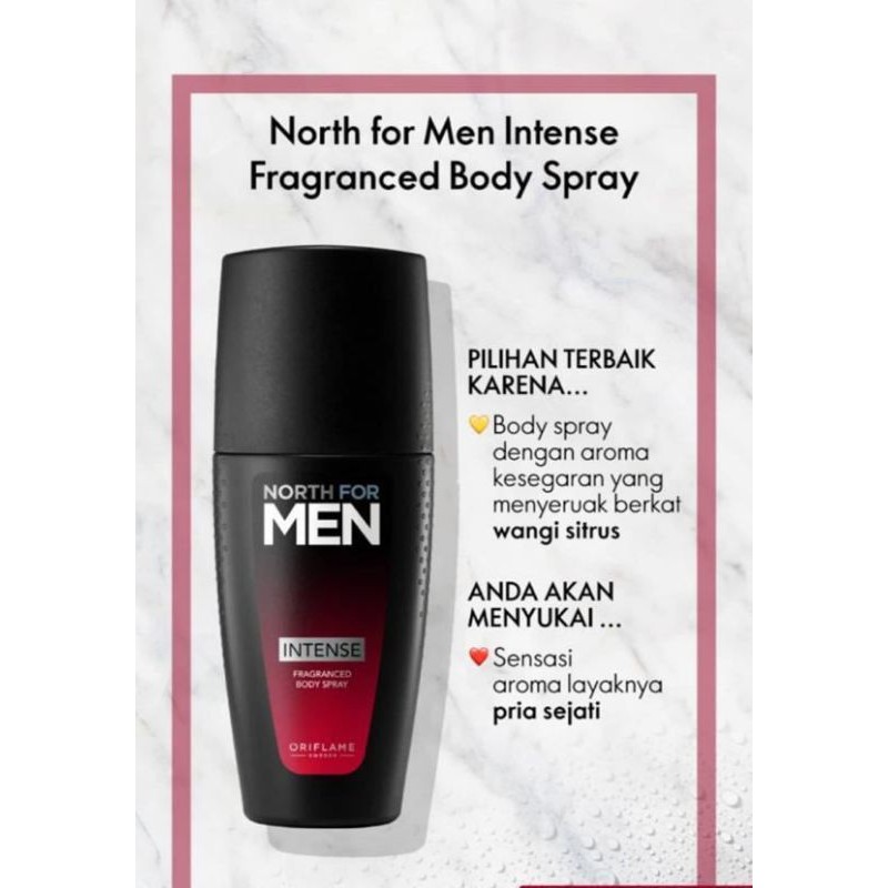 North For MEN INTENSE Merah body Spray