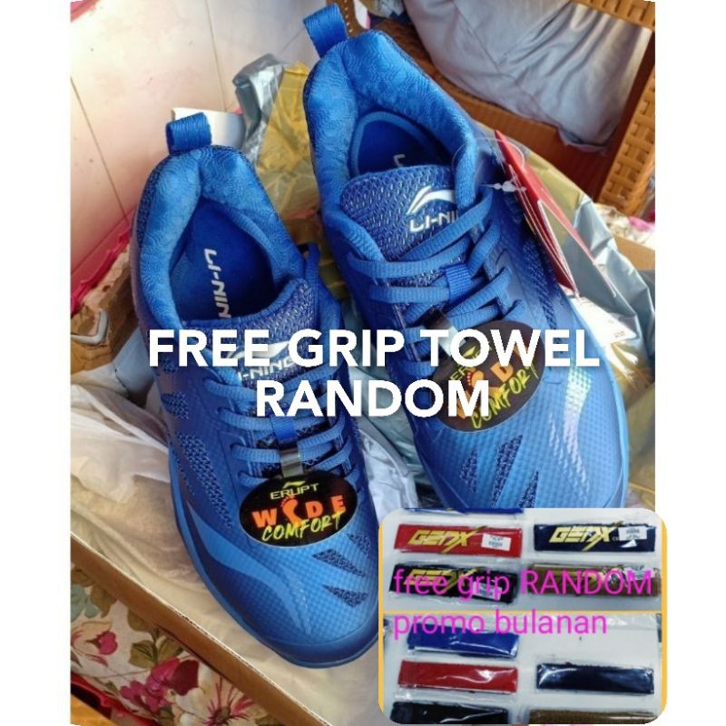 free grib towel random TERBARU SEPATU BADMINTON LINING AYTQ087-2 ERUPT BLUE