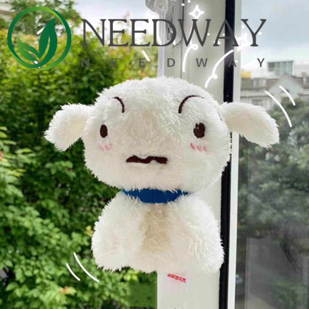 Needway  Fashion Crayon Shin Chan Kids Gifts Stuffed Plush Dolls White Dog Plush Keychain Anime Cute Bag Pendant Kids Toys Cartoon Crayon 13cm Plush Keyring