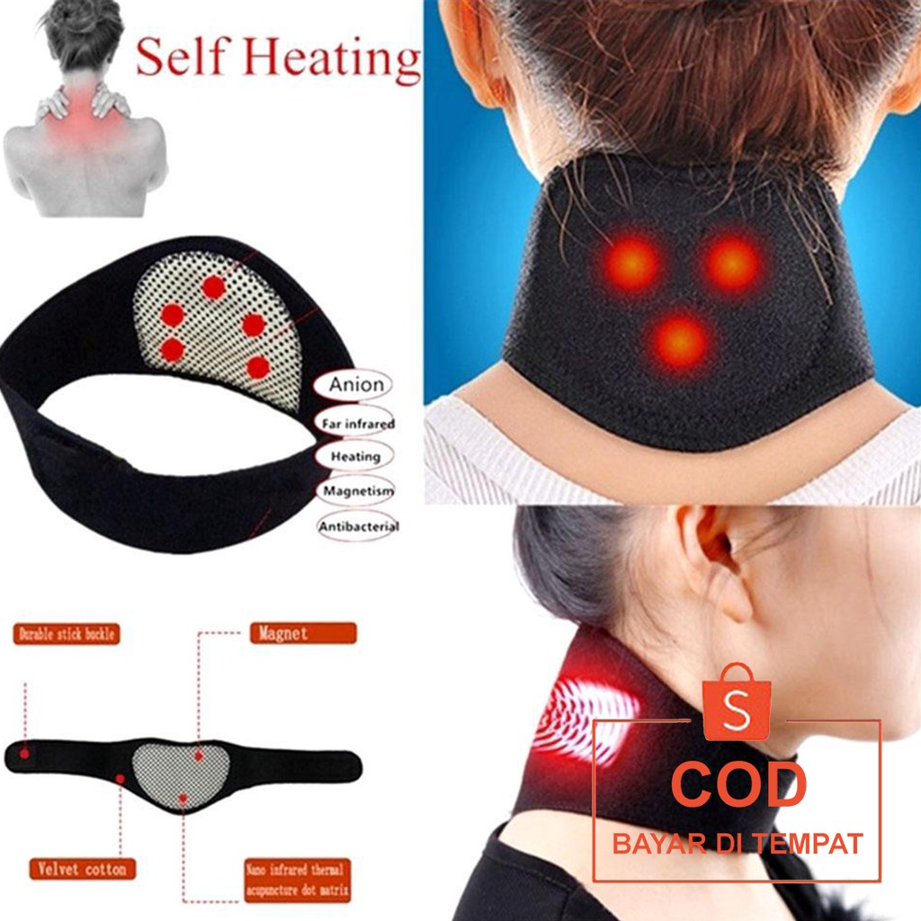 ✅COD Sabuk Korset Terapi Leher Turmalin Tourmaline Magnetic Therapy Self Heating Neck Pads