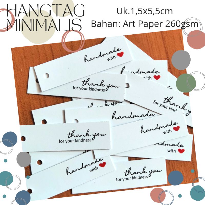 [isi 50PCS] HANGTAG MINIMALIS PUTIH MURAH ART PAPER TEBAL 260GSM/HANGTAG BAJU/HANGTAG HIJAB/HANGTAG 