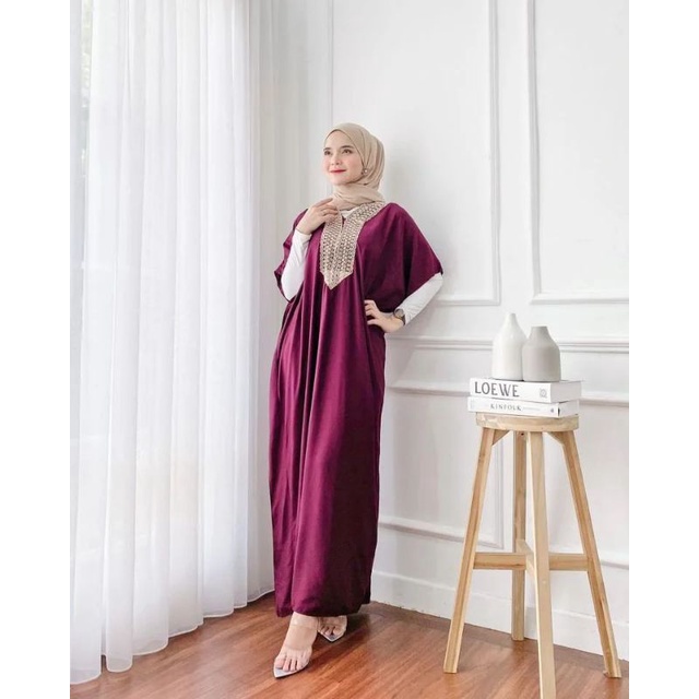 Aferostore daster kaftan renda rajut