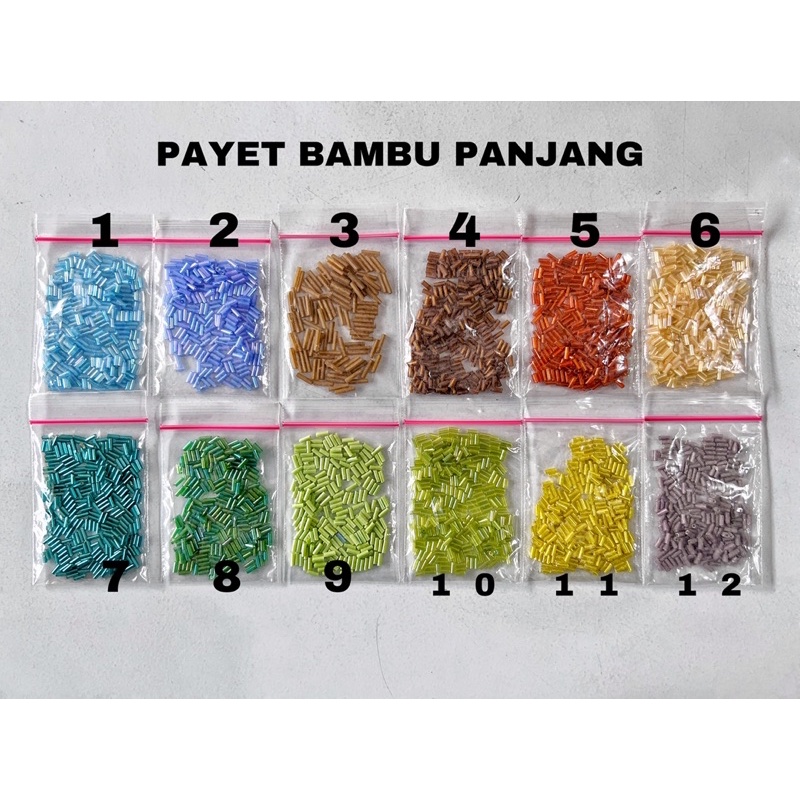 Payet bambu panjang mote manik (6gr)