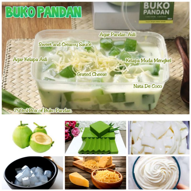 

BUKO PANDAN Fresh Dessert Box Kekinian (Ukuran Large, kemasan: 750ml) by ENAK HALAL