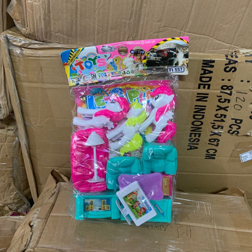 Mainan Sofa Set 3pcs Kuda Poni FI-557