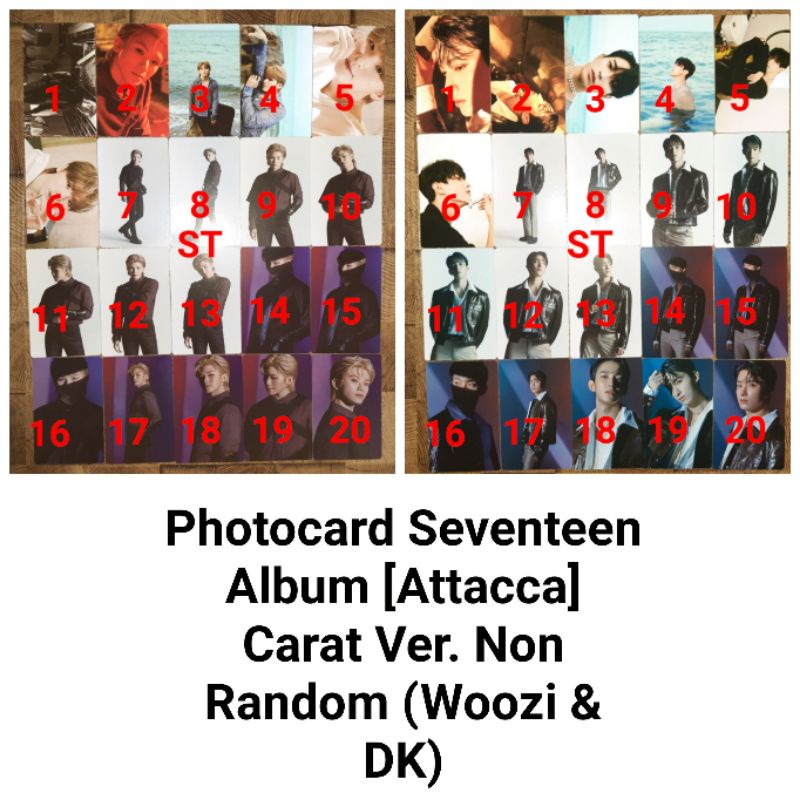 Sharing Photocard Album Seventeen (Attacca) Carat Ver Non Random PC (PC Booklet) Member Woozi & DK O