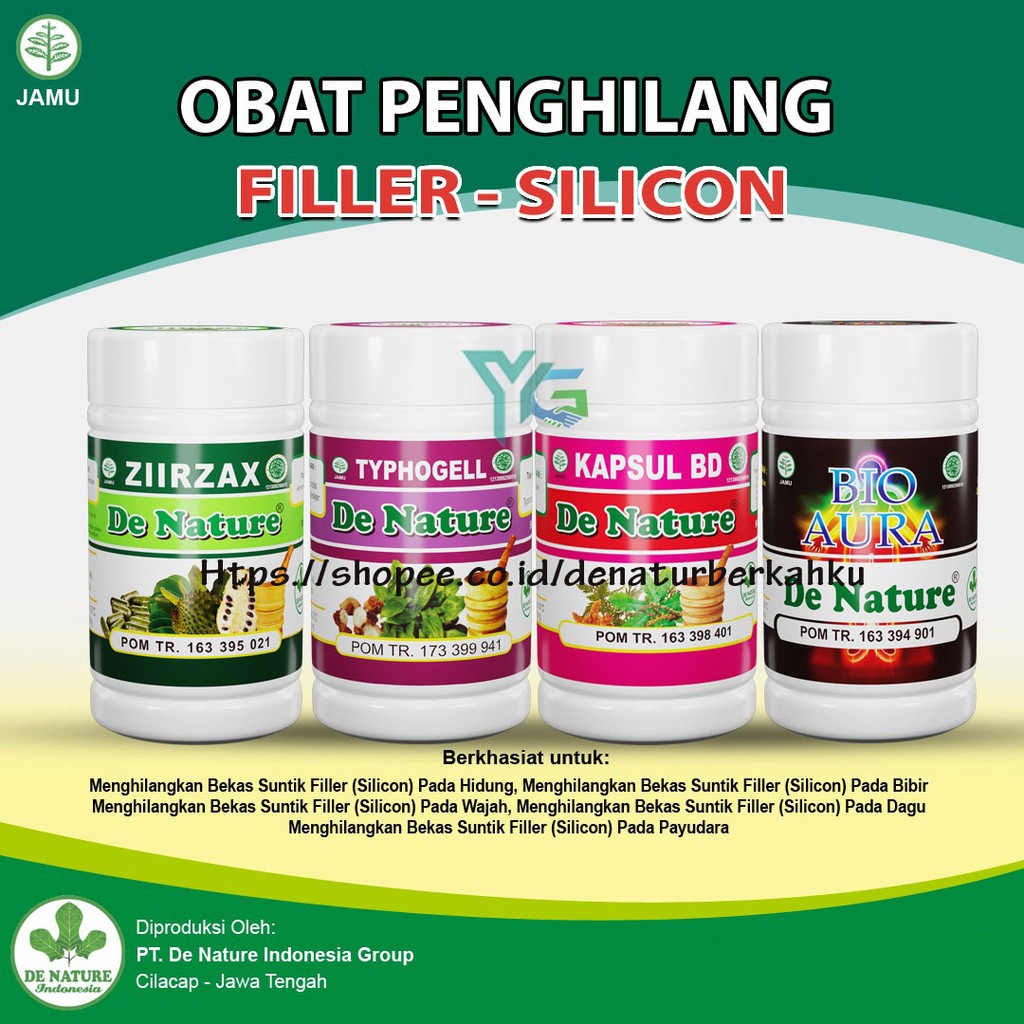Obat Penghilang Suntik Silikon Di Wajah,Pipi,Hidung,Dagu, Bokong Herbal De Nature Ampuh Tanpa Efek S