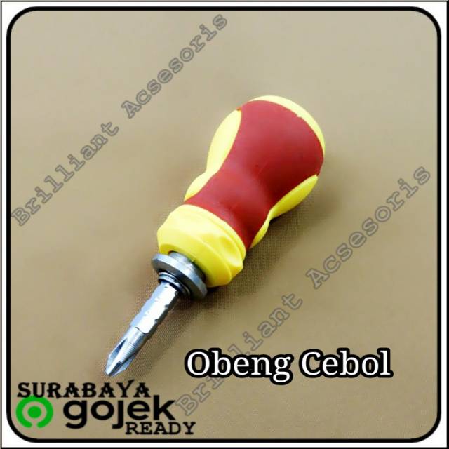 Obeng Pendek / Cebol - Bisa Bolak Balik Mata