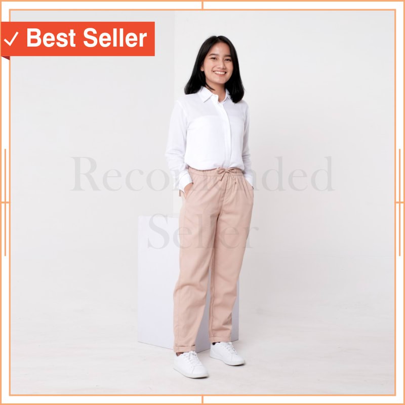 PROMO CEPAT KIRIM CELANA WANITA MODERN ORI / GIYOMI ID - Palasso Soft Cream Pants
