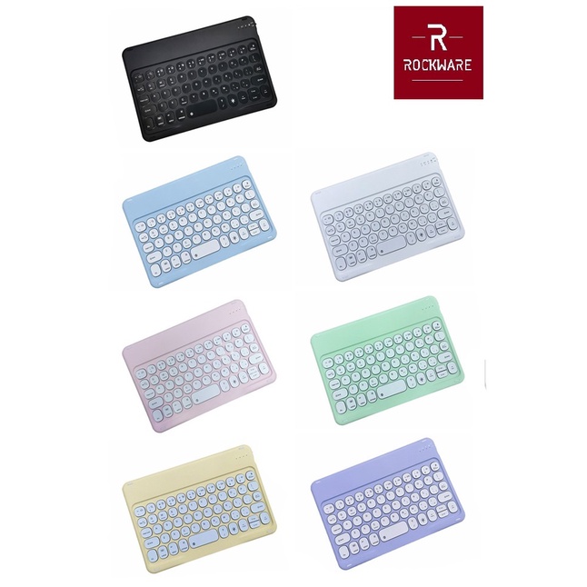 AKN88- ROCKWARE RW-X2D - Universal Slim Bluetooth Keyboard - Keyboard Bluetooth Portabel