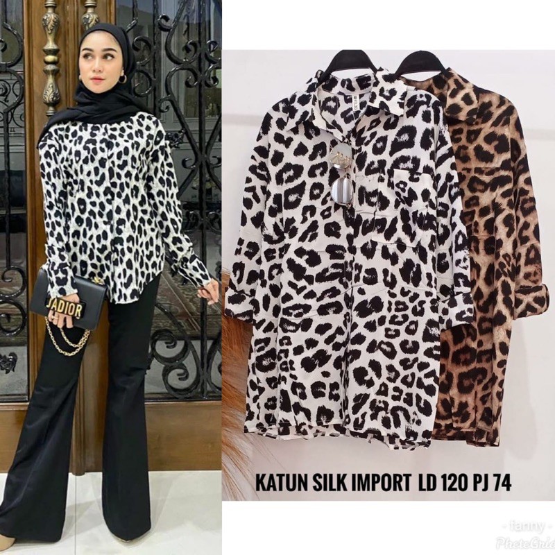 ( TERMURAH ) RESTOCK LAGI KEMEJA LEOPARD L 30 IMPORT CANTIK