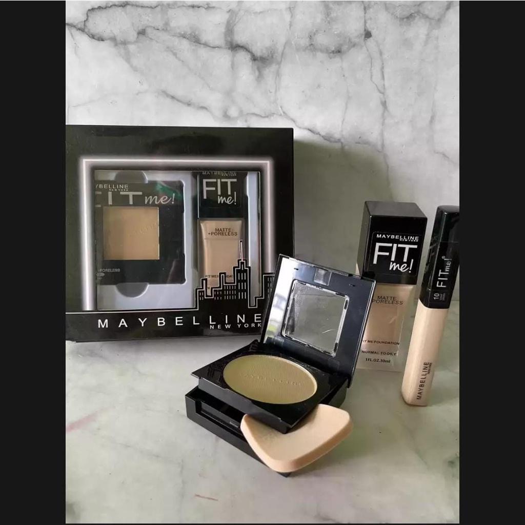 Maybelline Fit Me Set Concealer Foundation Bedak