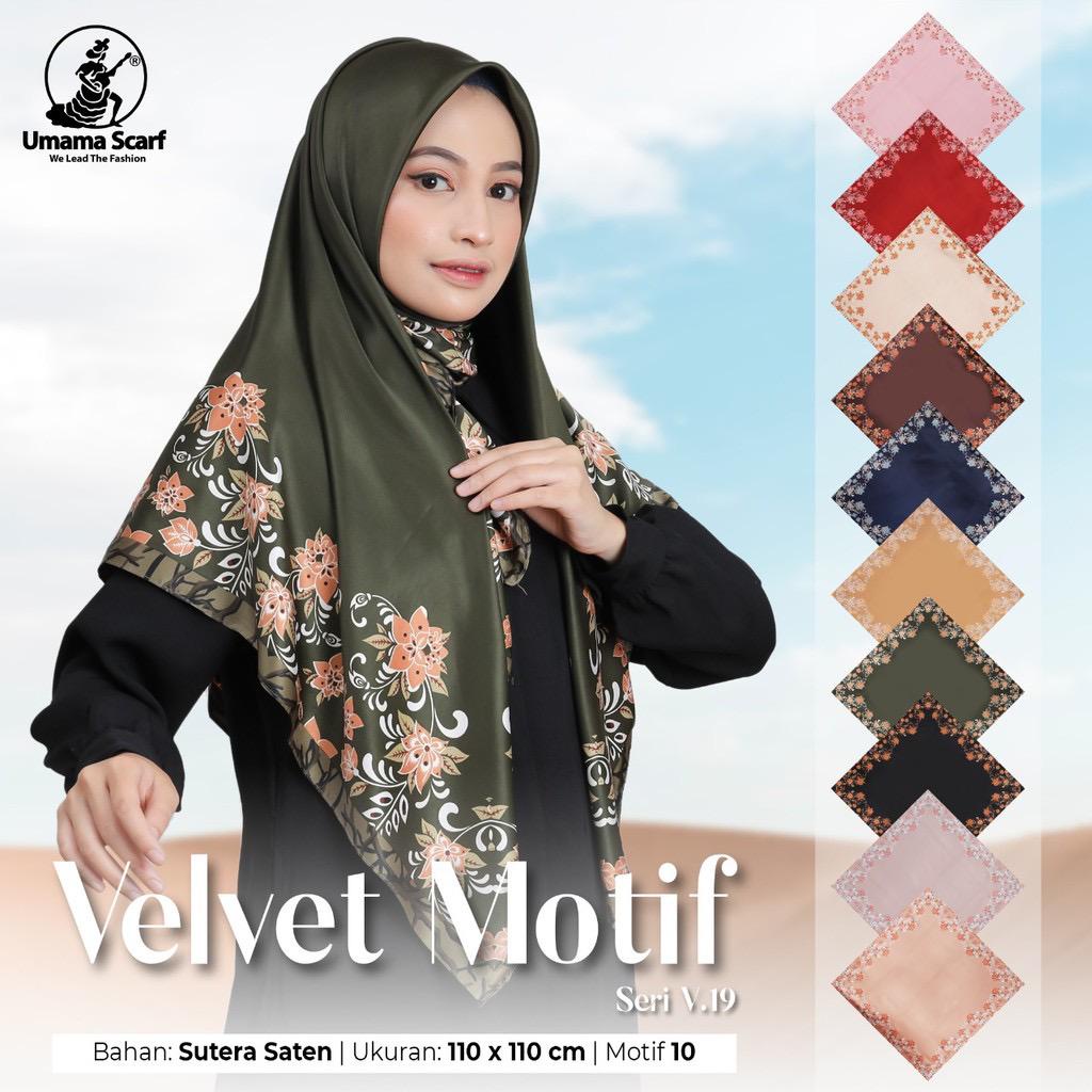 Segiempat Motif Hijab SILK OLIVIA MOTIF UMAMA 110x110 Butter Silk Velvet Motif-V.19 Motif 10