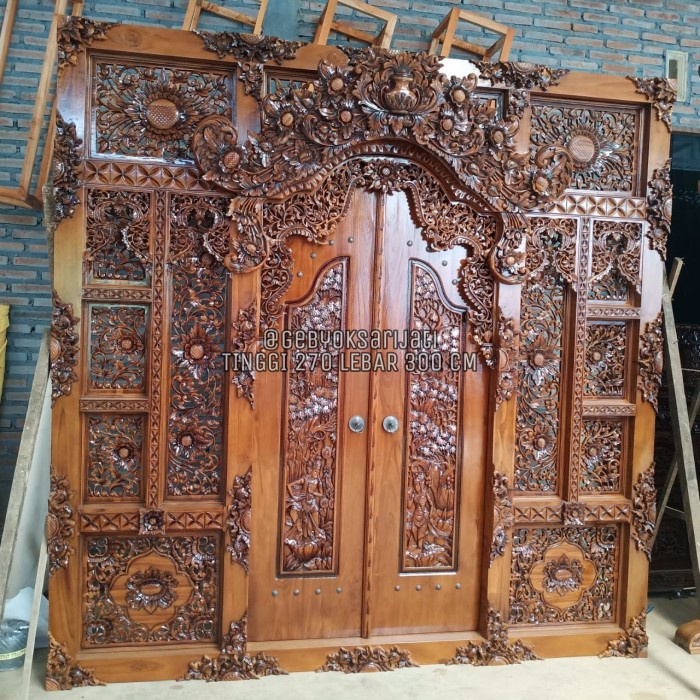 pintu gebyok jati - gebyok bali stile - gebyok bali style - kusen jati