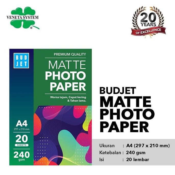 

KERTAS MATTE PHOTO PAPER - BUDJET MATTE PHOTO PAPER A4 240 GSM - WATERMARK LUCKY