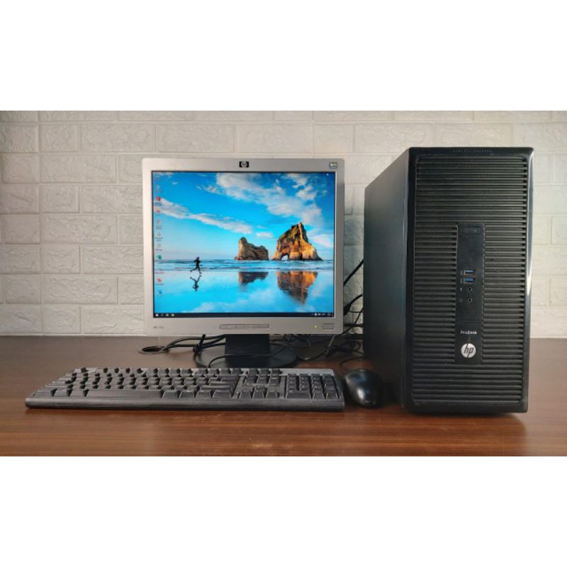 Paketan PC HP Prodesk 490 G2 MT Core i3 Ram 4 GB DDR 3 HDD 500 GB Lcd 17in Wide Second Berkualitas