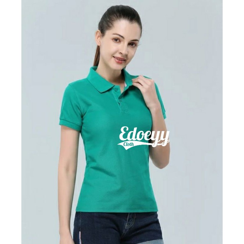 Kaos Polo Cewek Hijau Tosca / Woman Polo Shirt / Kaos polo Lady / Baju Kerah Wanita / Kaos Berkerah
