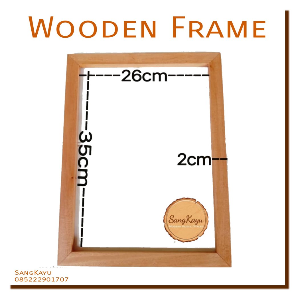 Simple wood frame 40x30x1,5 polaroid photo frame rangka bingkai kayu