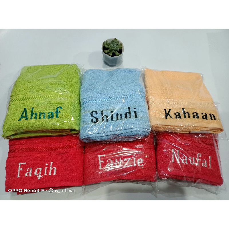 Handuk Anak 50x100cm Gratis Bordir Nama Merah Putih ORI cotton 100%-3
