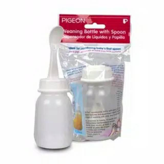 PIGEON - WEANING BOTTLE WITH SPOON 120 ML / BOTOL SENDOK /FOOD FEEDER