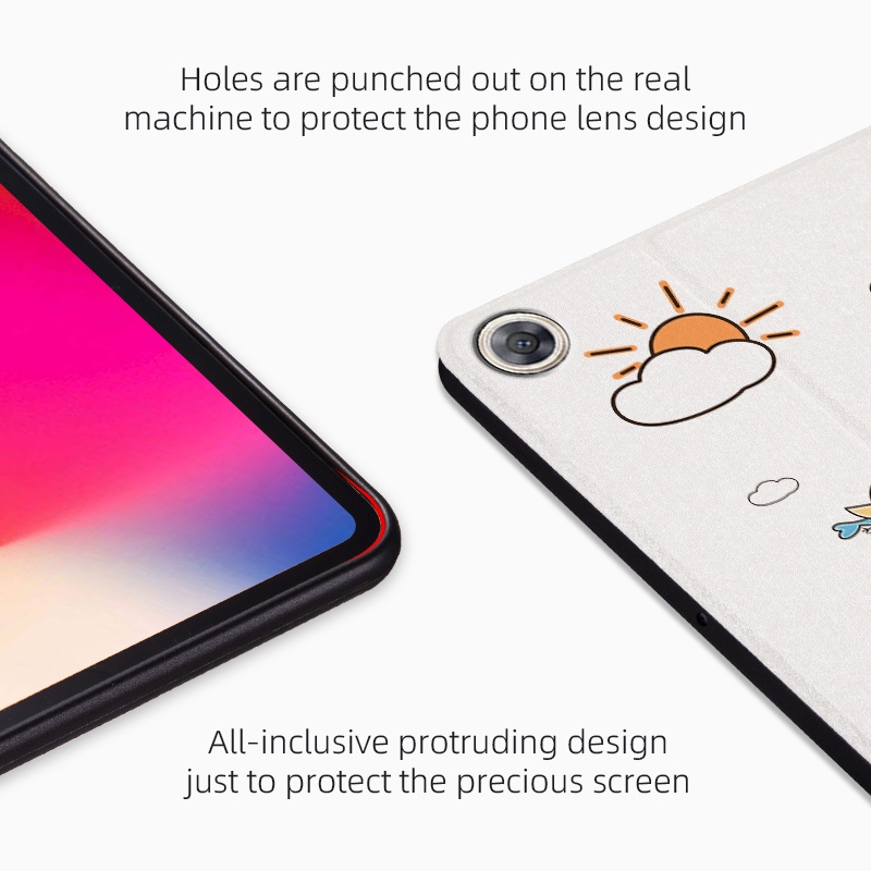 [Stok Ready] Untuk Huawei MediaPad M5 10.8-inci (2018) CMR-AL09 CMR-W09 Tablet Pelindung Case Fashion Pola Kartun Anime Stand Flip Cover