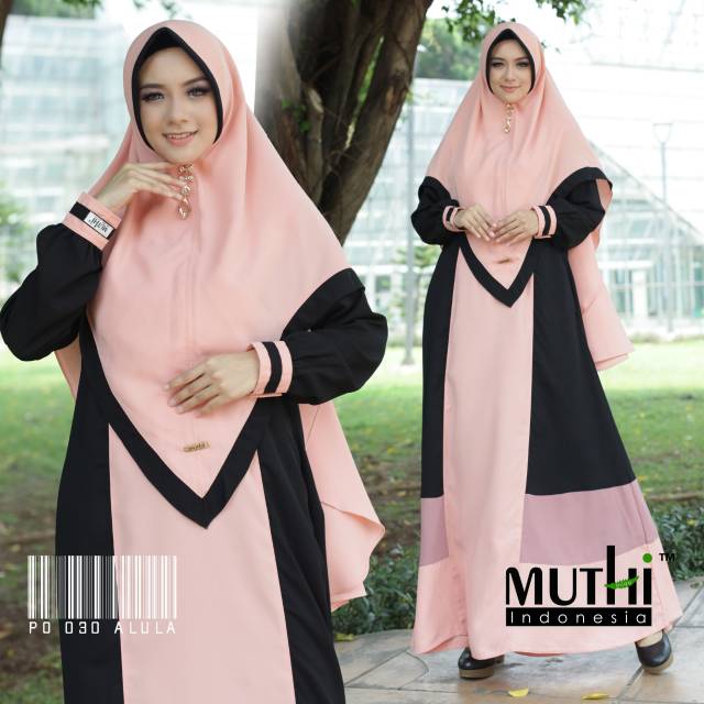 Gamis Set Syari Hijab Polos kombinasi Premium Elegant Original Busui Kekinian Anti Gerah "Alula set"