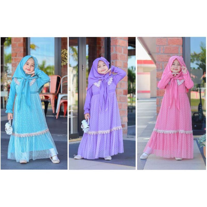 COD GAMIS ANAK 2 - 3 TAHUN / GAMIS ANAK PEREMPUAN TILE DOT / SET GAMIS TILE ANAK / GAMIS TILE ANAK M