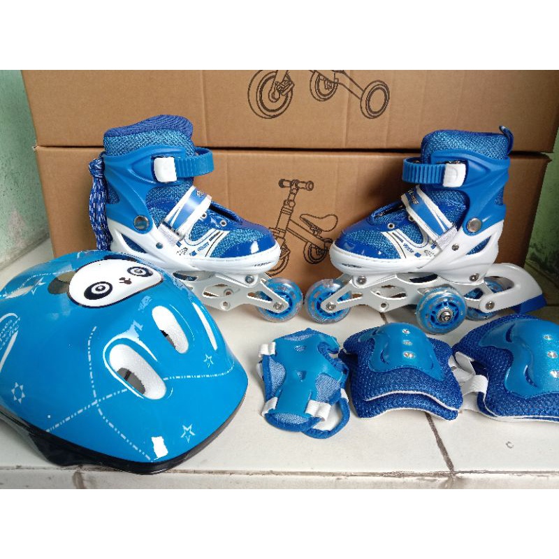 SEPATU RODA ANAK INLINE/BAJAJ +HELM +DEKER