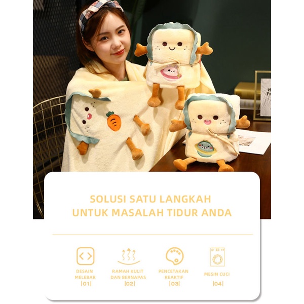 bantal selimut balmut 2in1 /BANTAL BONEKA/Balmut Bantal Selimut Kepala Tidur Travel Dewasa Bisa Lipat Bantal