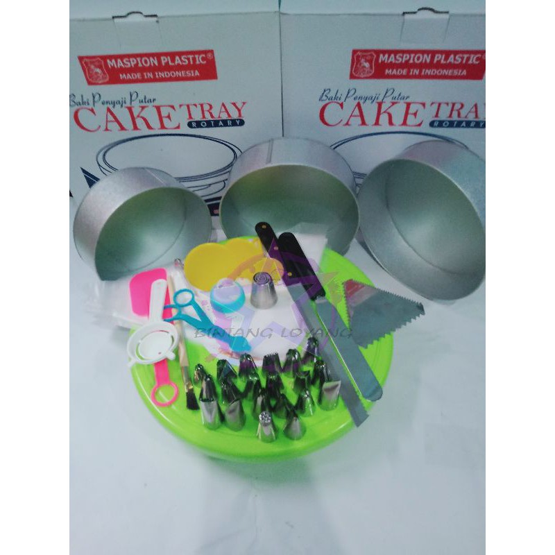 PROMO SET 36 SET DEKORASI KUE ULANG TAHUN GRATIS 3PCS LOYANG BULAT / DEKORASI KUE PERNIKAHAN