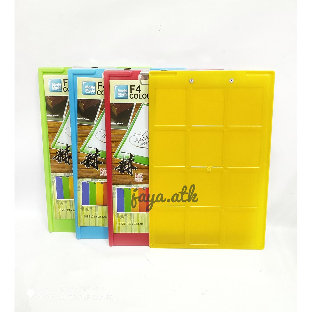 PAPAN CLIPBOARD PAPAN JALAN PAPAN UJIAN PLASTIK TEBAL KLIPBORD FOLIO F4 DOP WARNA