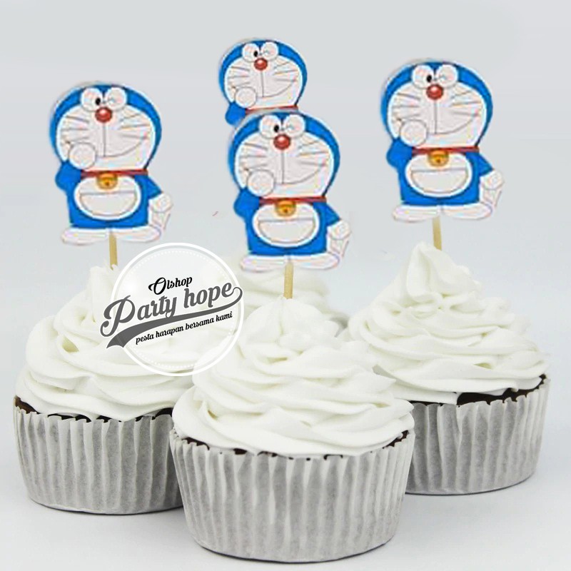 Topper Cupcake doraemon  Tusukan Kue  doraemon  cake 