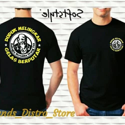 Kaos Cap Orang Tua Duduk Melingkar Gelas Berputar Bahagia Bersama Orang Tua Sablon Pu