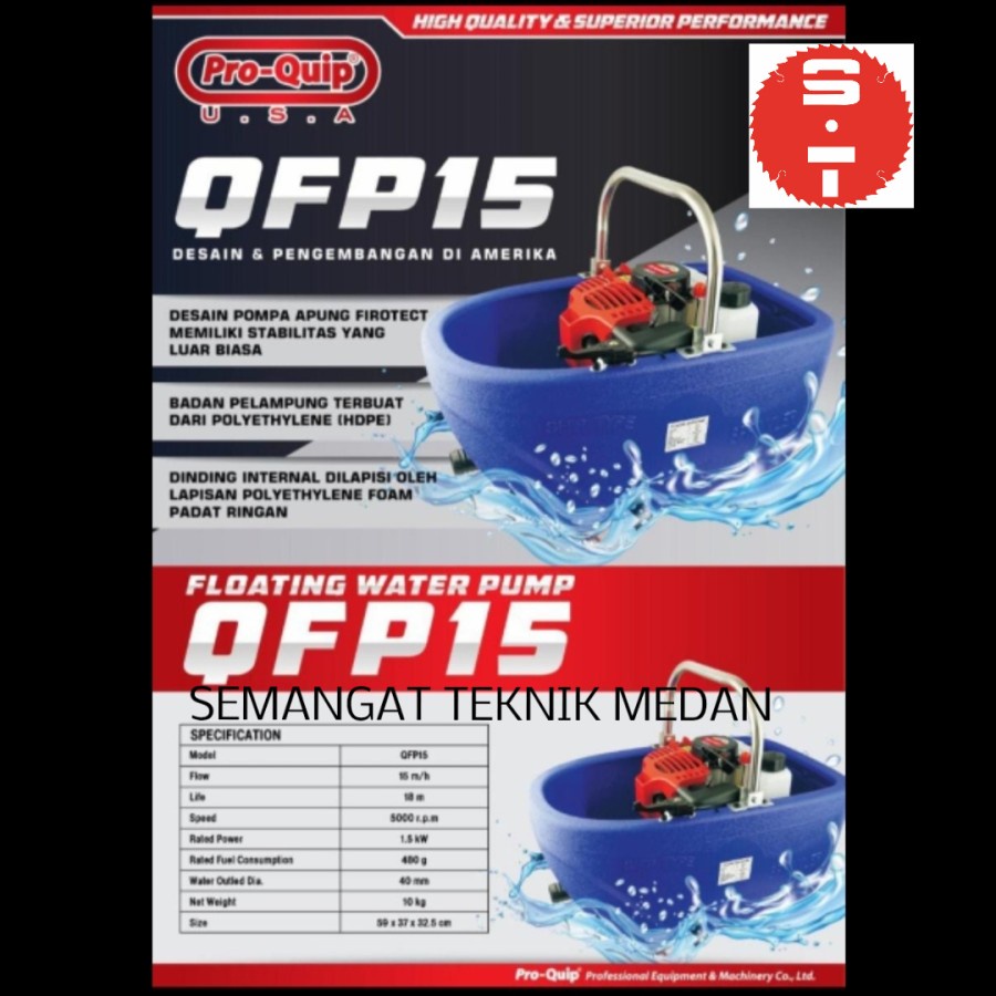 QFP15 MESIN POMPA APUNG FLOATING PUMP IRIGRASI SAWAH PROQUIP QFP 15