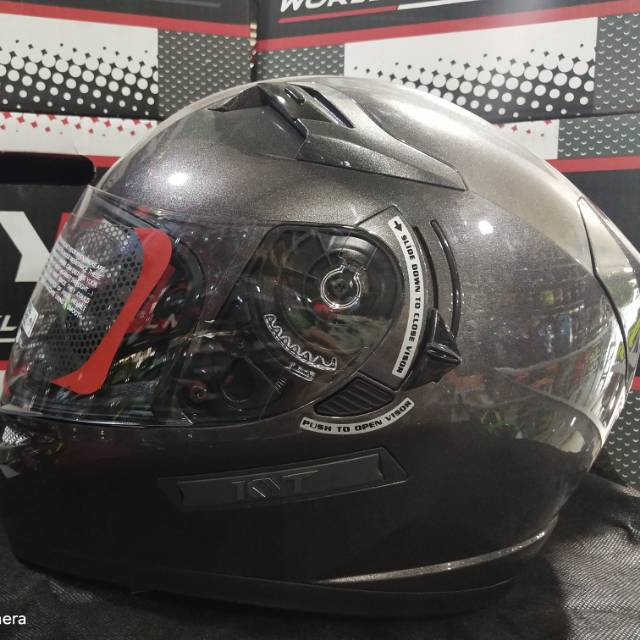 HELM KYT K2R SOLID GUNMETAL / KYT K2 RIDER ABU ABU