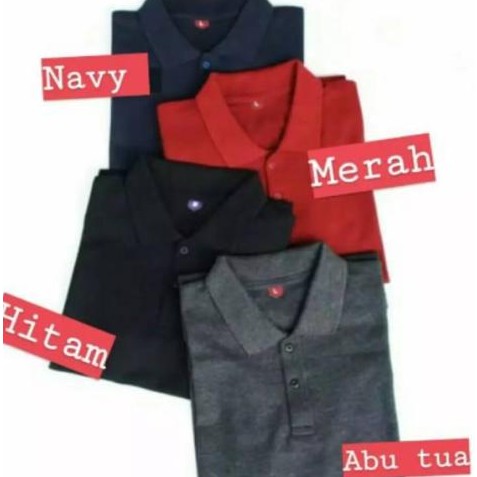Kaospolos - Kaos Polo Shirt Pria / Kaos Kerah Polos Pria Seragam Lengan Pendek