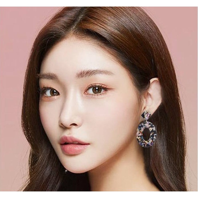 IMPORT Anting Tusuk Oval Acrylic Earrings 037C4Ar/037C48r-9r