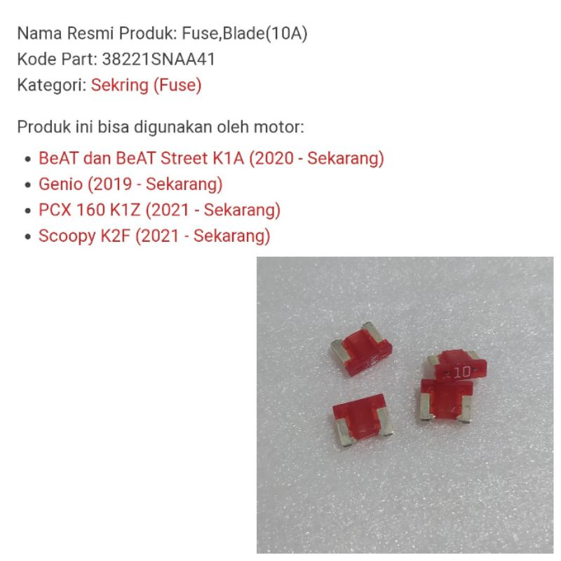 Fuse/sikring mini 10A low profile