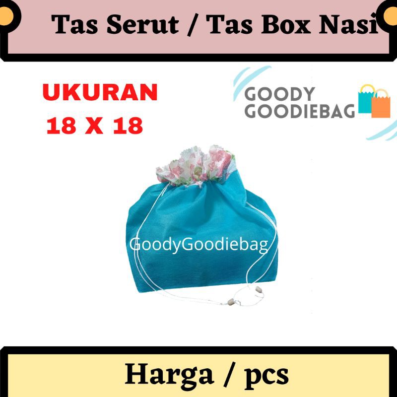 

Tas Serut / Tas Box Nasi 18x18 / Tas Souvenir / Tas Nasi Kotak / Tas Spunbond