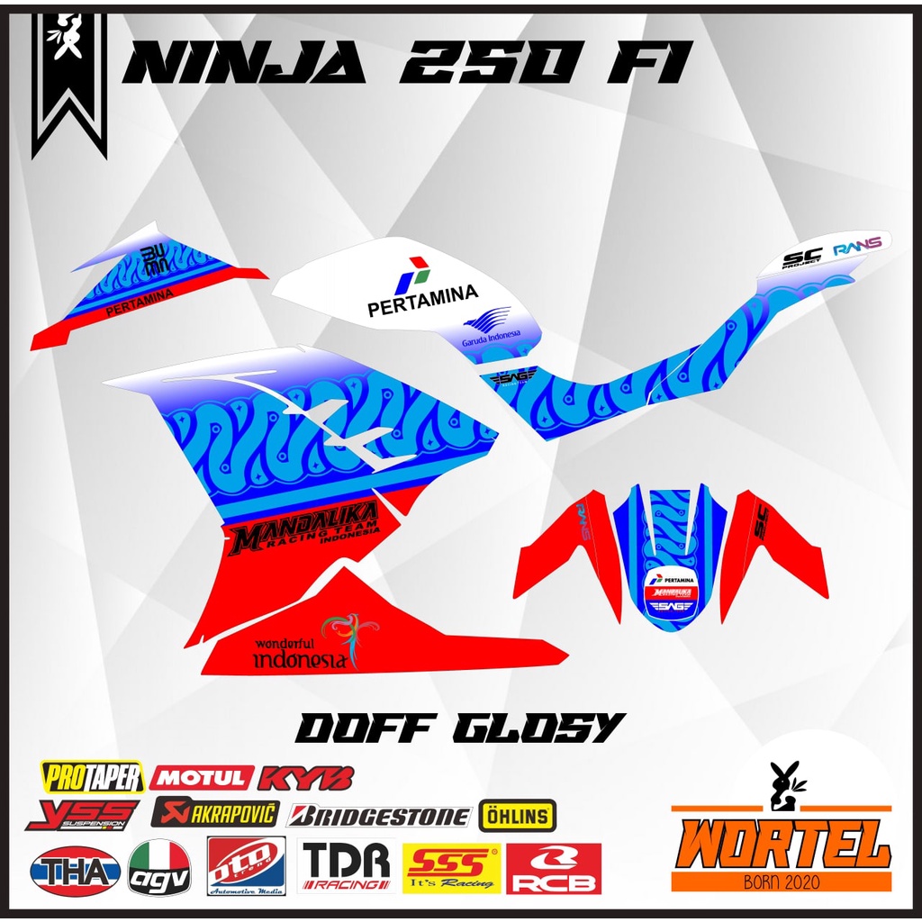 Decal Hologram Ninja 250 FI-Stiker Striping Motor Ninja 250 FI Mandalika wsbk