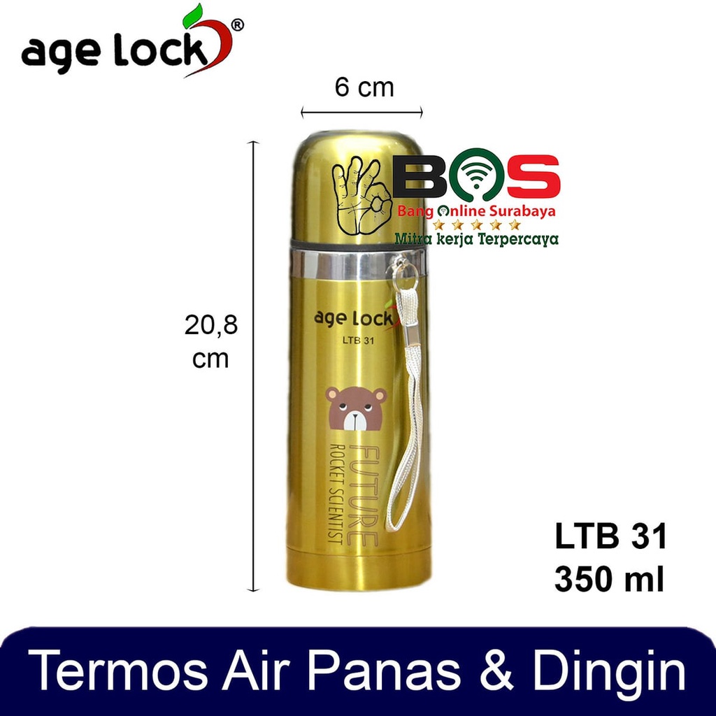 Thermos Air Dingin Panas 350 ML Botol Minum Stainless Steel Age Lock LTB-31