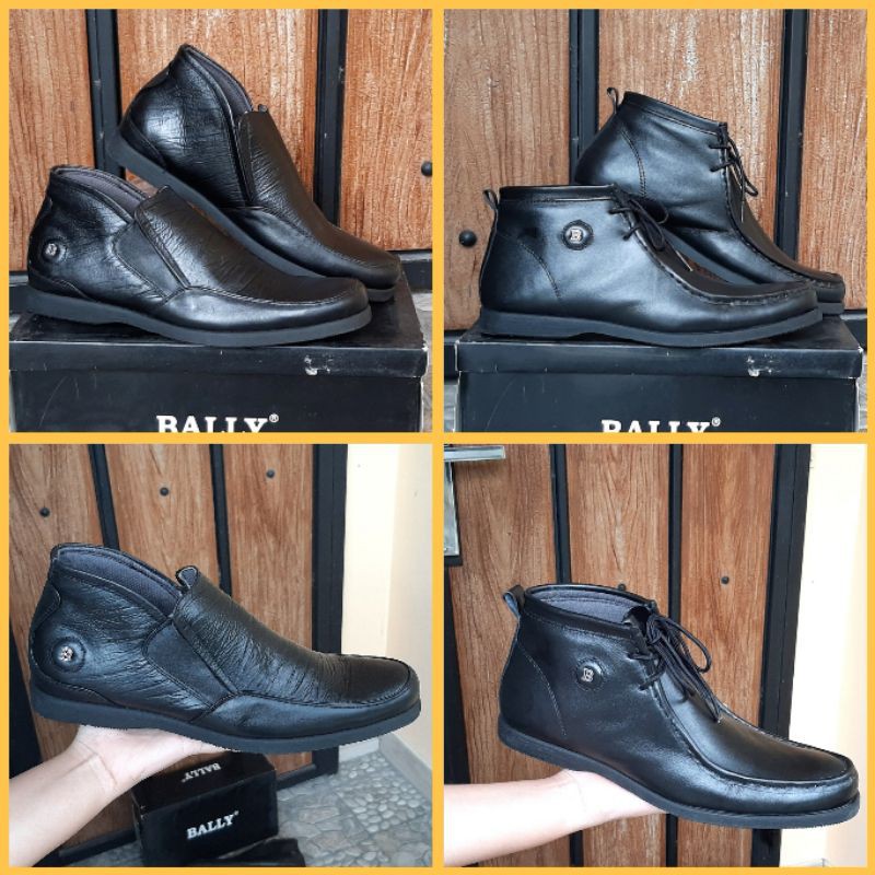 Sepatu pantopel kulit Bally
