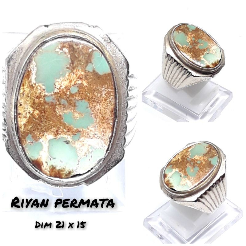 Batu cincin pirus persia urat emas