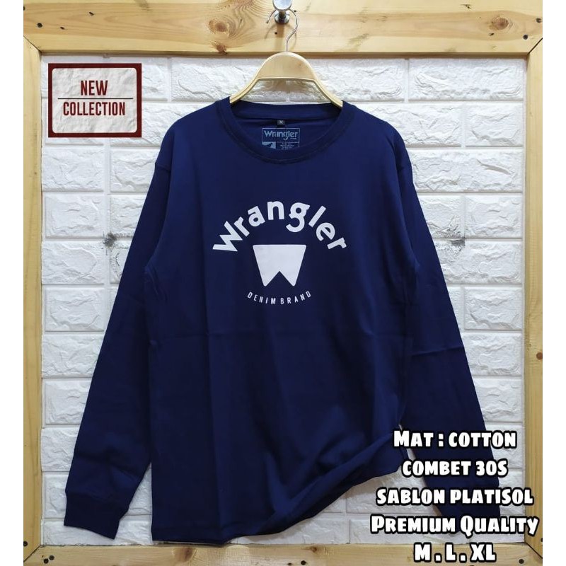 T-SHIRT COMBAD 30S WRANGLER PANJANG / KAOS PRIA PANJANG WRANGLER
