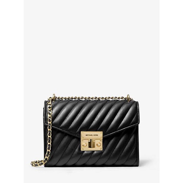 MK rose quilted medium black ghw
