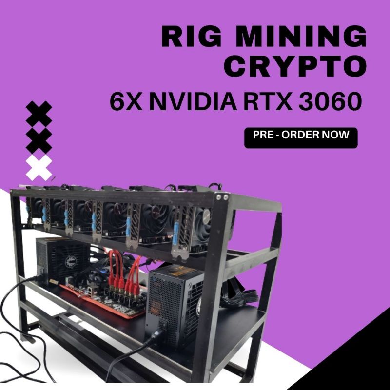 Mining Rig 6 x RTX 3060 8GB Garansi Resmi 2 Tahun