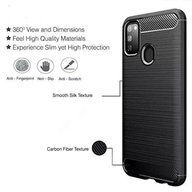 Anti Slip case vivo y30 y50 black series FIBERCARBON