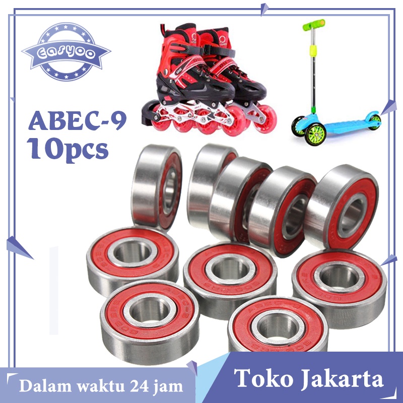 Isi 10 Bearing Skateboard Professional Bearing Abec 9 High Speed Bearing 608rs Untuk Inline Skate Sk