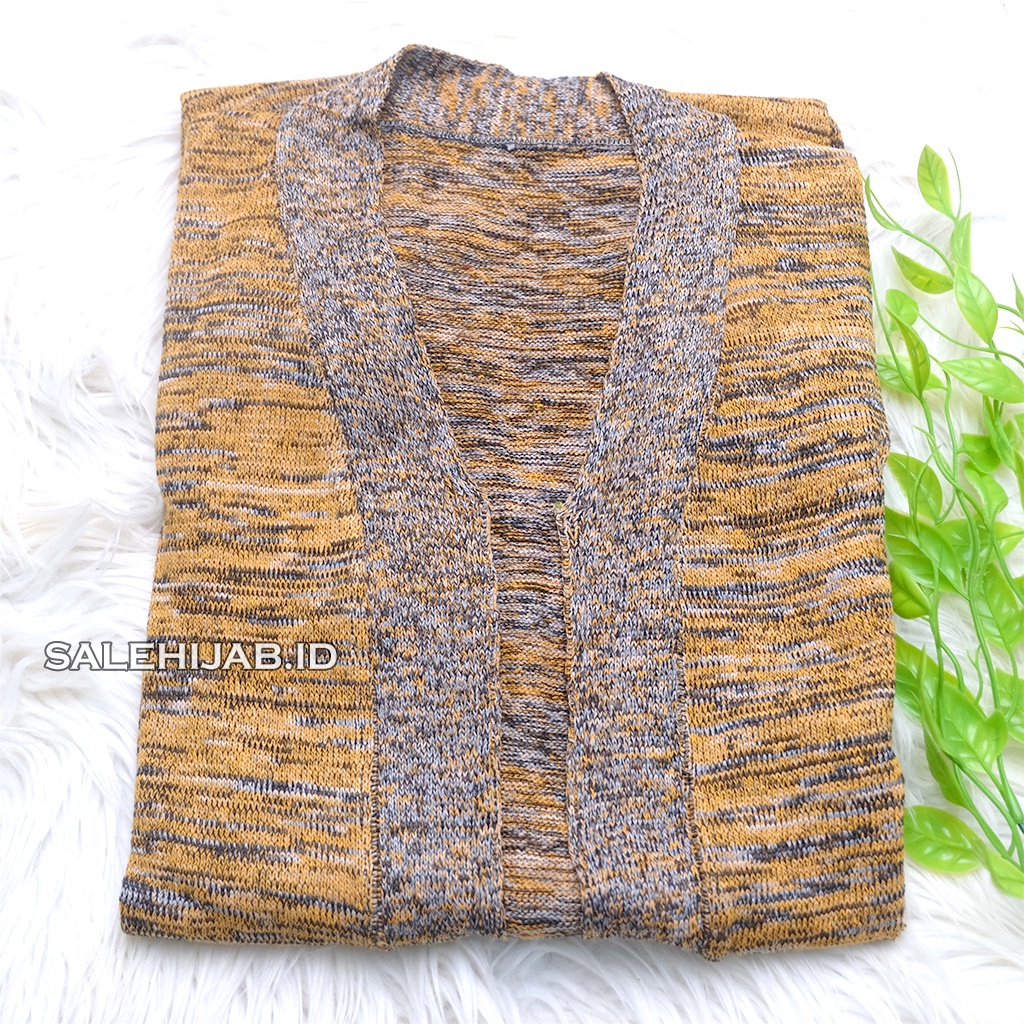 OVERSIZE CARDIGAN RAJUT TWIST PANJANG || LONG CARDI || CARDIGAN KNITWEAR TWIST PENDEK-PANJANG_GOLD